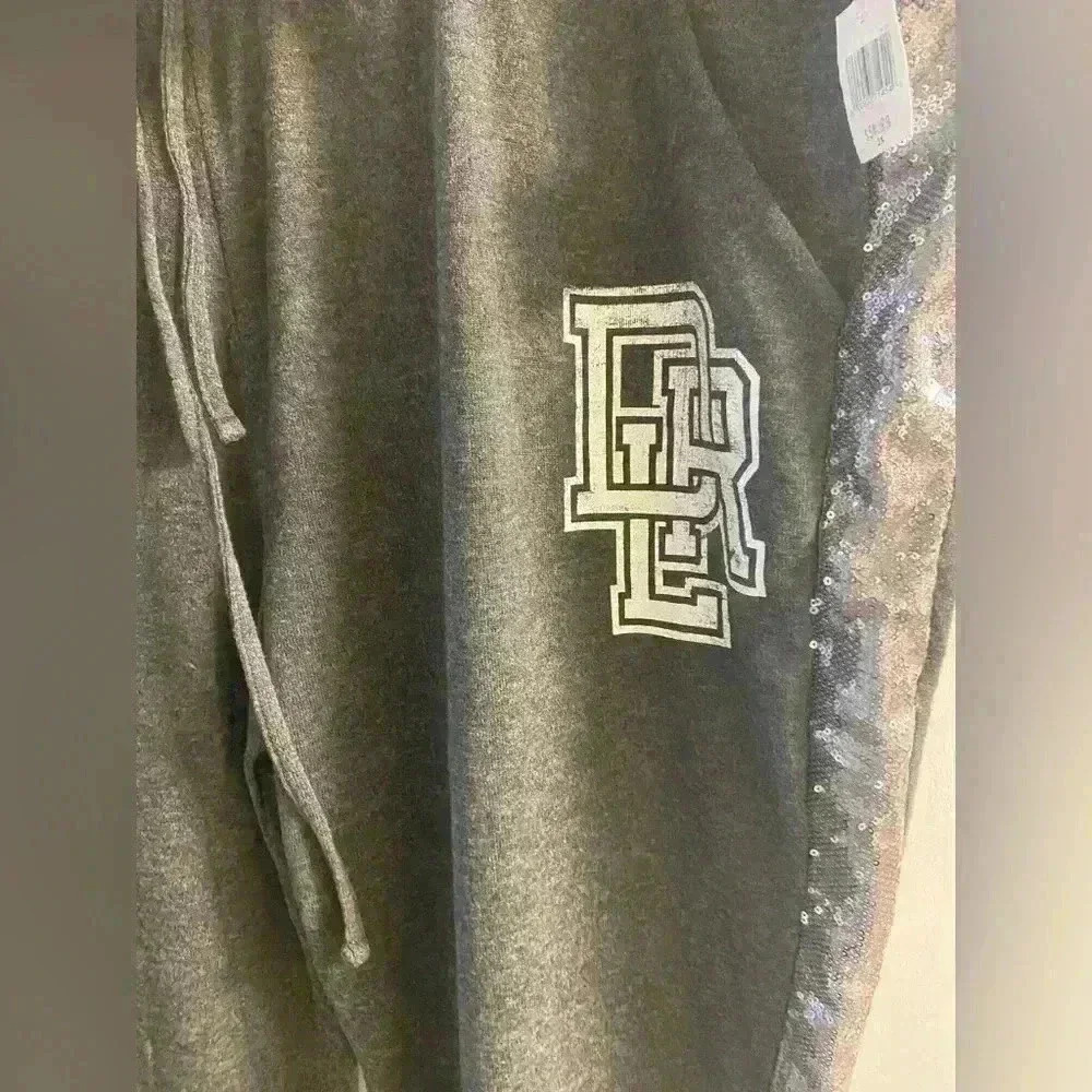 Disney dark grey jogger pants sequin side pockets drawstring. 2X. NWT.Retail:$54 - Picture 2 of 9